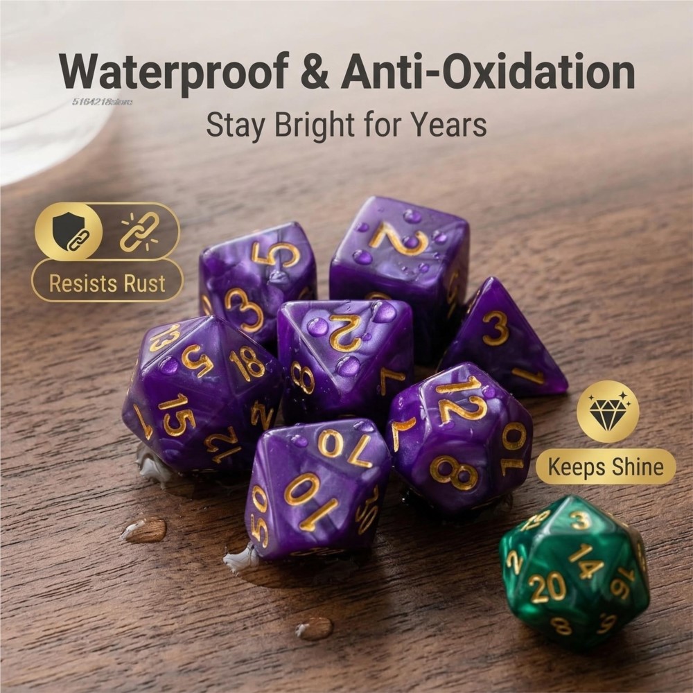 Board Game Impostor - 7-teiliges Set Würfel für Brettspiele, Galaxie-Thema,