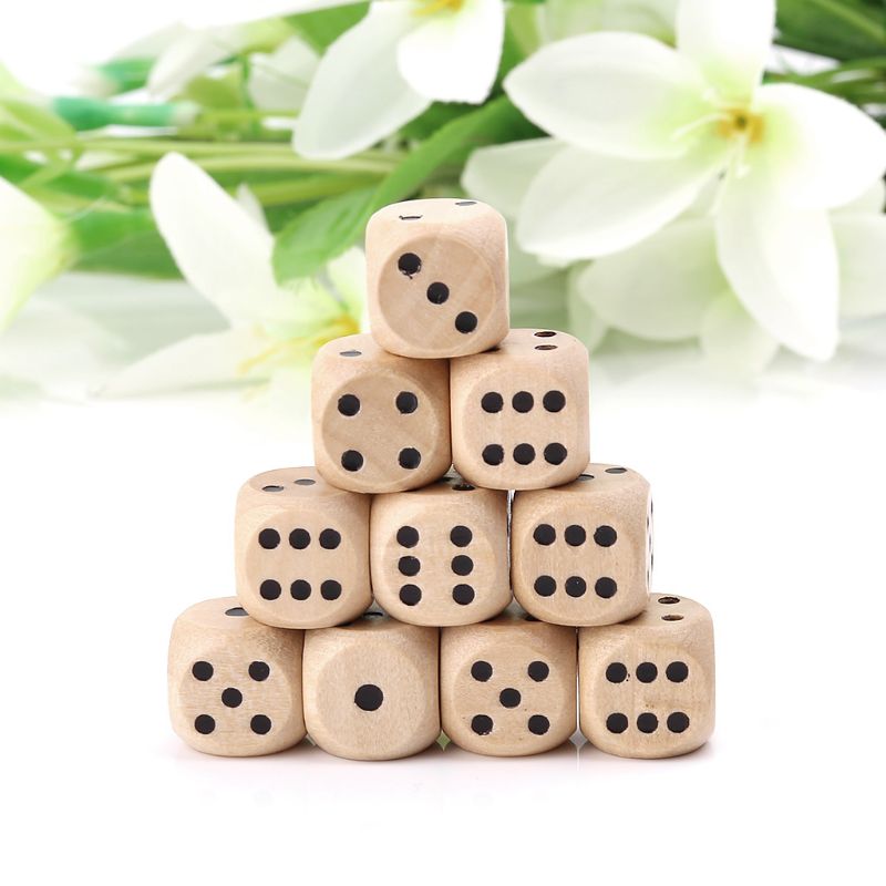 Dice Tower Wooden - 10 Stücke Holzwürfel 6 Seitige D6